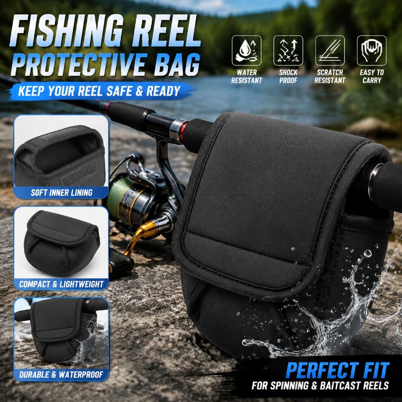 Reel Cover - 釣りリール保護カバーバッグ スピニングリールケース ポーチホルダー 500-8000サイズリール用 アウトドア釣り用具収納アクセサリー
