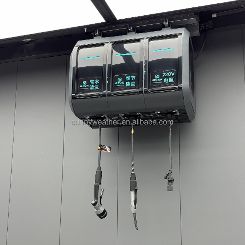Electric Reel - 3in1エアウォーター電気式10m格納式ホースリール、洗車用洗浄ガン付き、ガレージ、作業場、壁掛け洗浄用