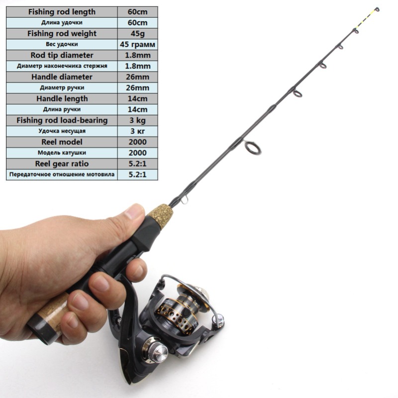 60 センチメートル 2 ヒントロッドリールコンボ冬氷釣り竿 - Ice Fishing Reel のレビューと価格