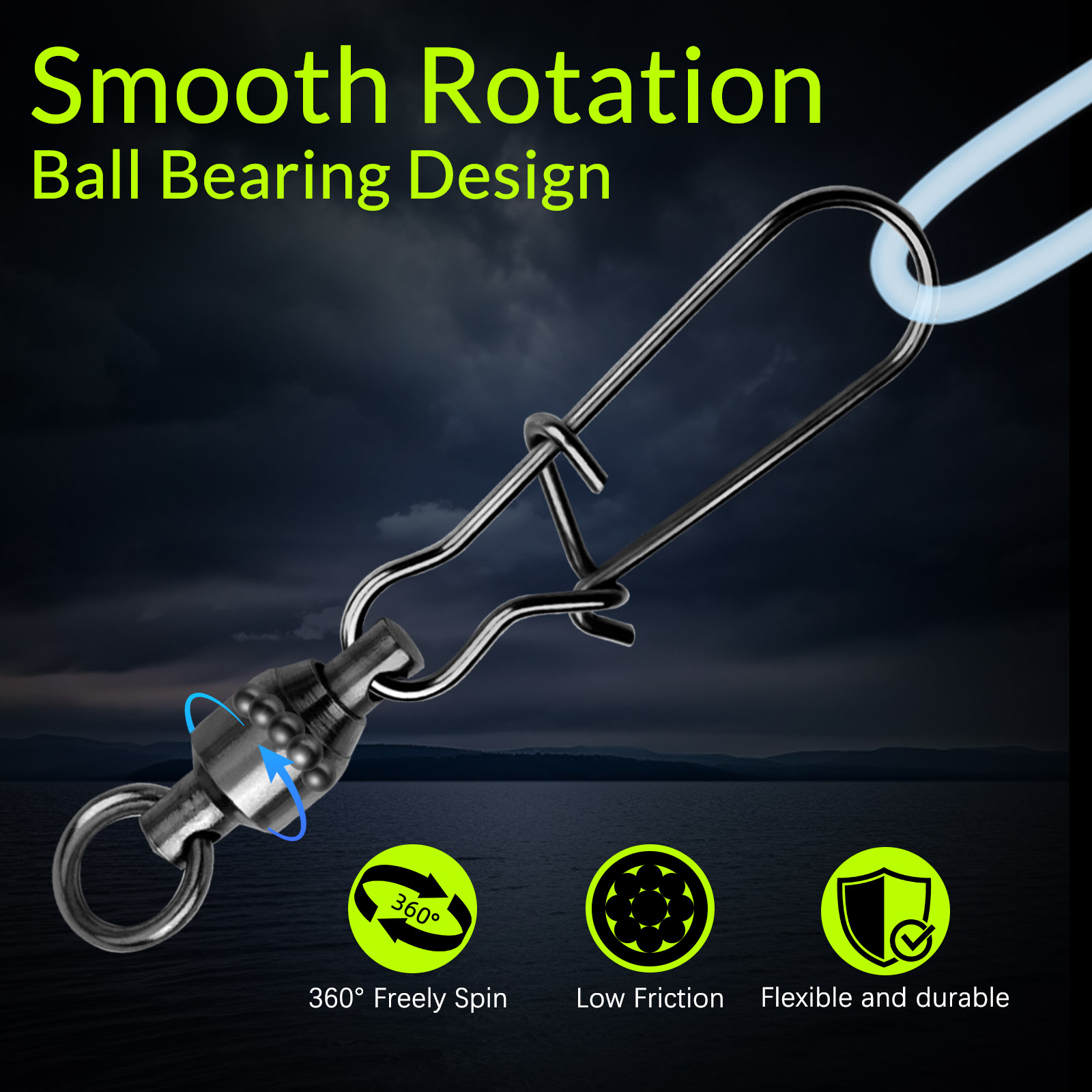 9KM 10個入り ボールベアリングスイベルスナップ デュア - Baitcasting Reel のレビューと価格